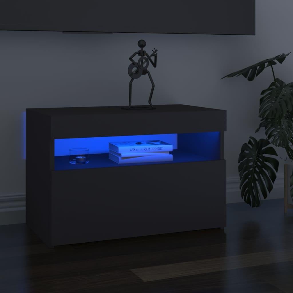 Tv-borde med LED-lys 2 stk. 60x35x40 cm grå