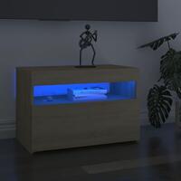 Tv-bord med LED-lys 60x35x40 cm sonoma-eg
