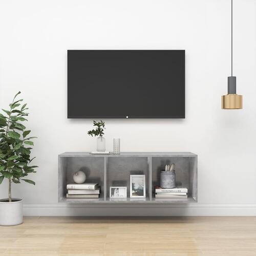 Væghængt tv-skab 37x37x107cm spånplade betongrå