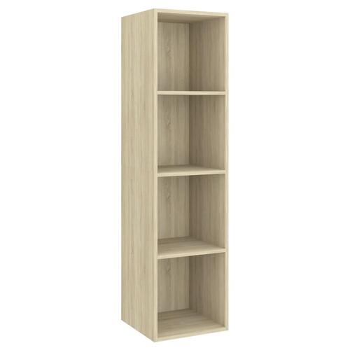 Væghængt tv-skab 37x37x142,5 cm konstrueret træ sonoma-eg