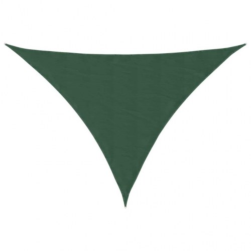 Solsejl 7×5×5 m - mørkegrøn, 100 % polyester oxford med PU-belægning