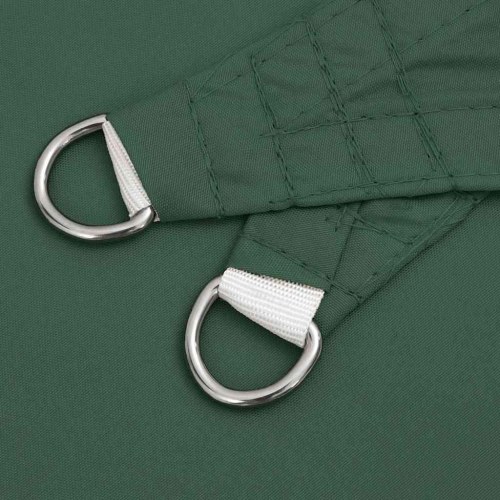 Solsejl 7×5×5 m - mørkegrøn, 100 % polyester oxford med PU-belægning