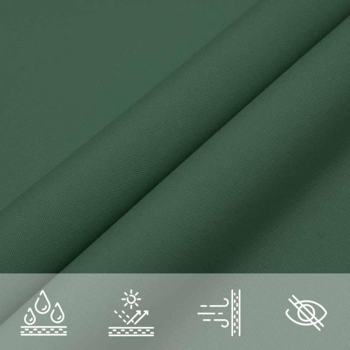 Solsejl 7×5×5 m - mørkegrøn, 100 % polyester oxford med PU-belægning