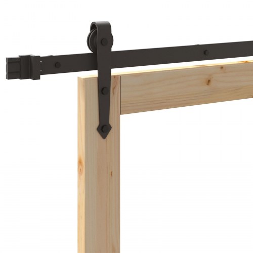 Skydedør med hardware sæt 83x202 cm solidt fyrretræ, Indvendig dør med glas 'ORKDAL'83x202x4 cm solidt fyrretræ