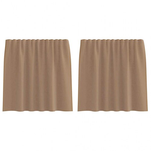 Voile-gardiner med stanglommer 2 stk lysebrun