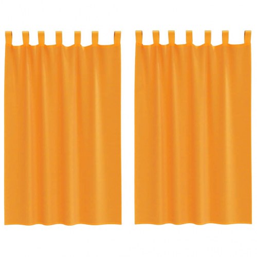 Voile-gardiner med løkker 2 stk. 140 × 175 cm - orange