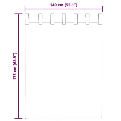Voile-gardiner med løkker 2 stk. 140 × 175 cm - orange