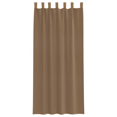 Voile-gardiner med løkker, 2 stk. 140×225 cm - lysebrun
