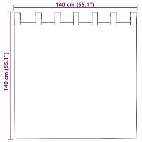 Voile-gardiner med løkker, 2 stk., 140×140 cm - lysegrå