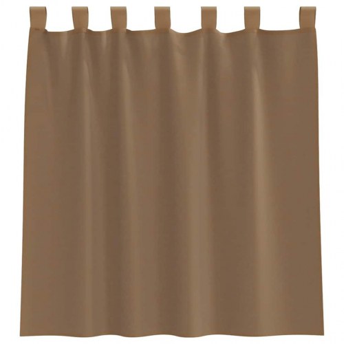 Voile-gardiner med løkker, 2 stk. 140×140 cm - lysebrun