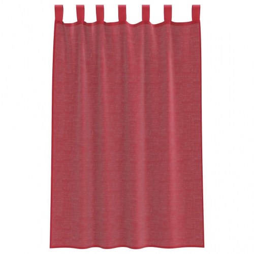 Voile-gardiner med løkker 2 stk. 140×175 cm - vinrød