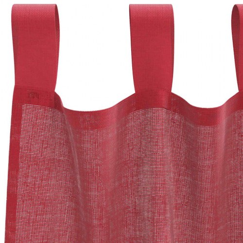 Voile-gardiner med løkker 2 stk. 140×175 cm - vinrød
