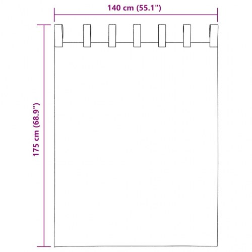 Voile-gardiner med løkker 2 stk. 140×175 cm - vinrød
