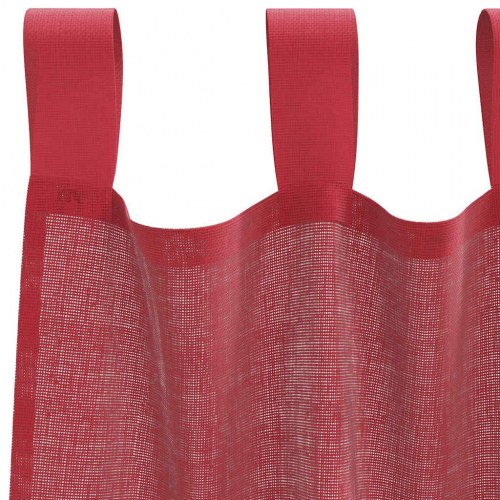 Voile-gardiner med løkker 2 stk. 140×225 cm - vinrød