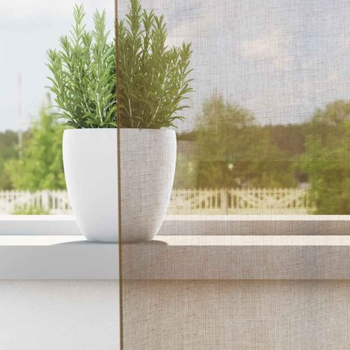 Voile-gardiner med løkker 2 stk. 140×175 cm - lysebrun