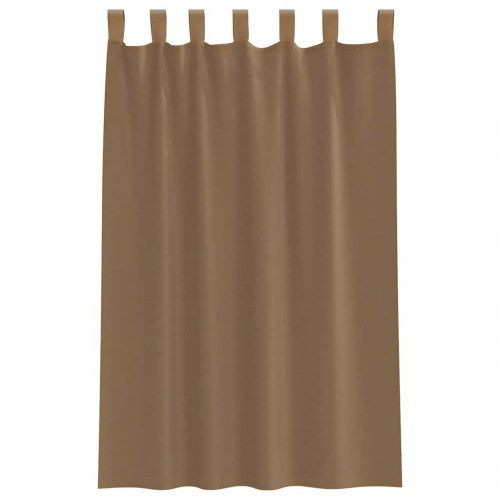 Voile-gardiner med løkker 2 stk. 140×175 cm - lysebrun