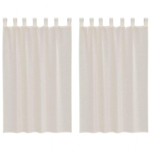 Voile-gardiner med fane i toppen, 2 stk. - cremefarvet 140 × 175 cm