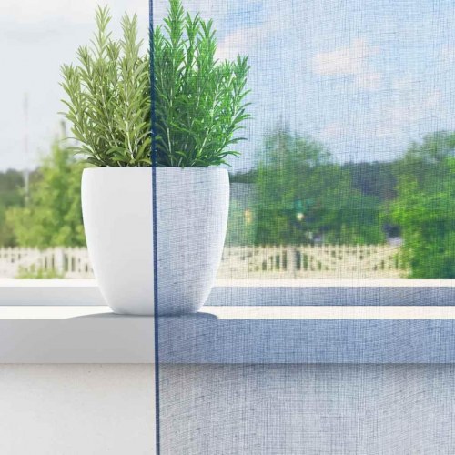 Voile-gardiner med løkker 2 stk. 140×225 cm - kongeblå