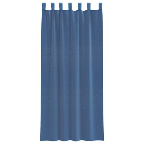 Voile-gardiner med løkker 2 stk. 140×225 cm - kongeblå