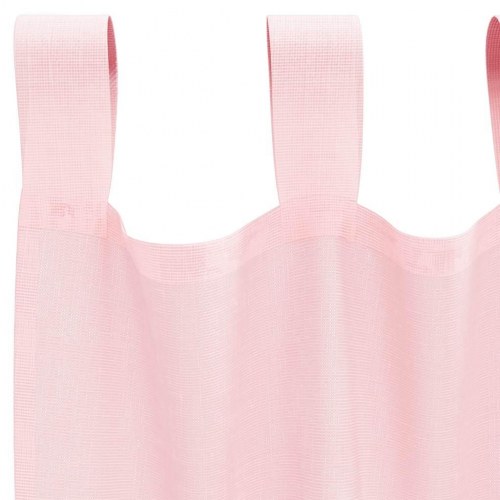 Voile-gardiner med løkker, 2 stk. - 140 × 225 cm, lyserød