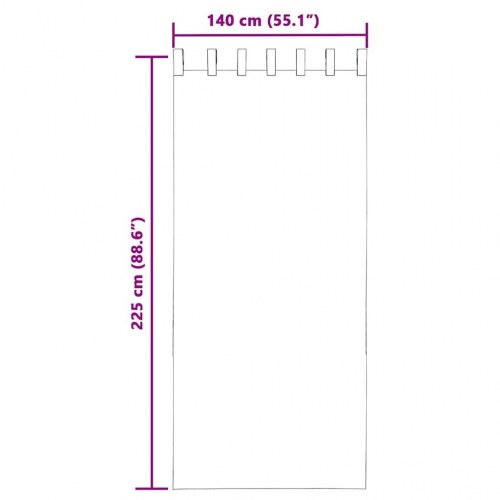 Voile-gardiner med løkker, 2 stk. - 140 × 225 cm, lyserød