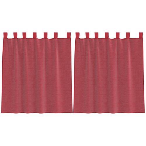 Voile-gardiner med løkker 2 stk. 140x140 cm vinrød