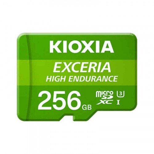 Kioxia Exceria High Endurance microSD-kort 256 GB + SD-adapter, Klasse 10 UHS-I U3 - Grøn