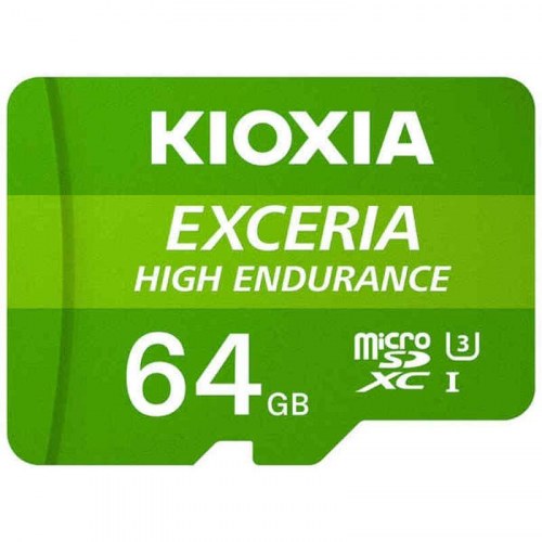 Kioxia Exceria High Endurance microSD-kort 256 GB + SD-adapter, Klasse 10 UHS-I U3 - Grøn