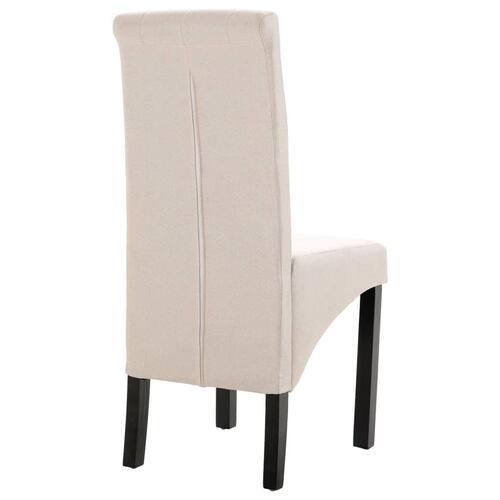 Spisebordsstole 2 stk. stof cremefarvet