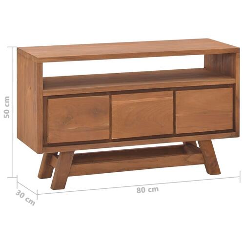 Tv-bord 80x30x50 cm massivt teaktræ