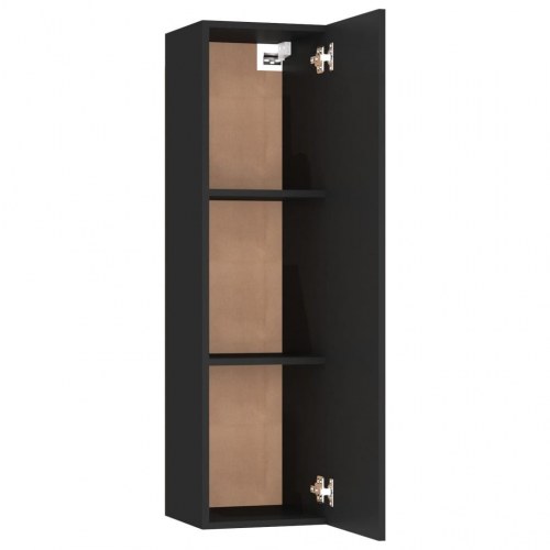 Tv-borde 2 stk. 30,5x30x110 cm konstrueret træ sort