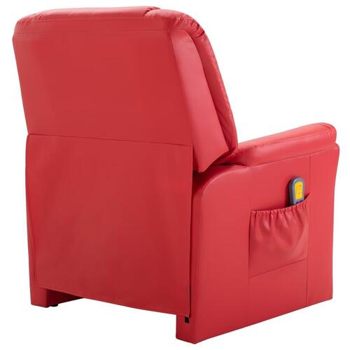 Elektrisk massagelænestol kunstlæder rød