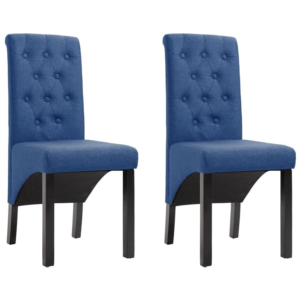 Spisebordsstole 2 stk. stof blå