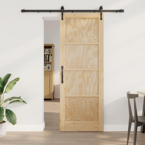 Skydedør med hardware sæt 78x211 cm Solid træ Fyrretræ, indvendig dør , ORKDAL