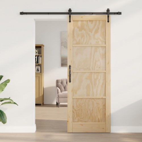 Skydedør med hardware sæt 78x211 cm Solid træ Fyrretræ, indvendig dør , ORKDAL