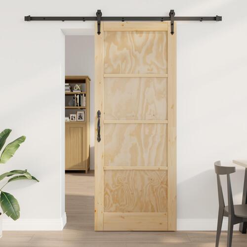 Skydedør med beslag 83x211 cm massiv fyrretræ, indvendig dør "ORKDAL" 83x211x4 cm massiv fyrretræ
