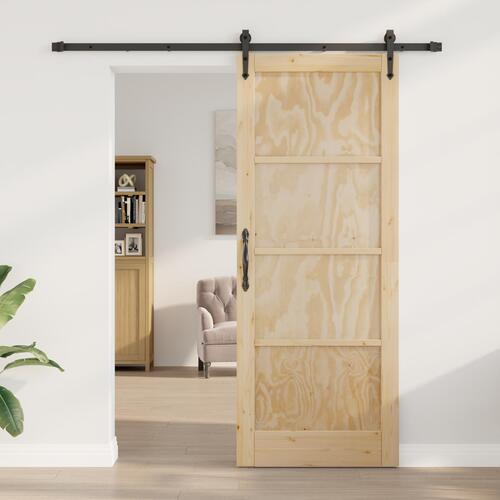 Skydedør med beslag 83x211 cm massiv fyrretræ, indvendig dør "ORKDAL" 83x211x4 cm massiv fyrretræ