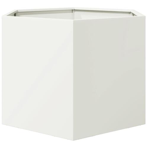 Plantekasse 69x60x45 cm sekskantet stål hvid (OUTLET A)