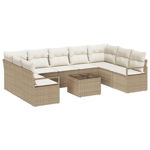 Havesofa Sæt med pude med opbevaring 10 stk Beige og creme