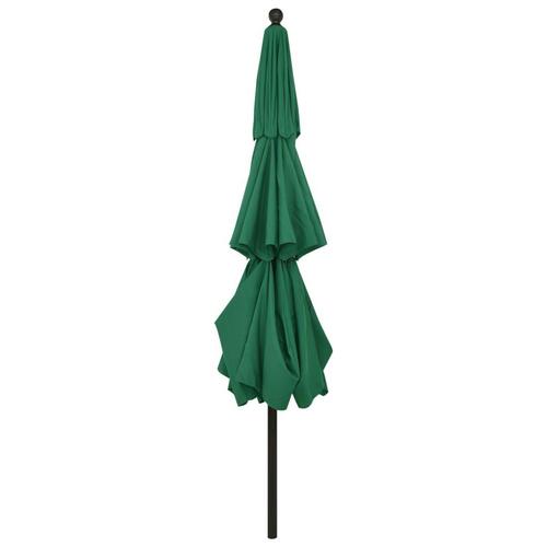 Parasol med aluminiumsstang 3,5 m 3 niveauer grøn