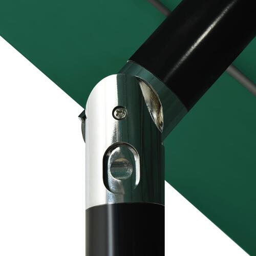 Parasol med aluminiumsstang 3,5 m 3 niveauer grøn