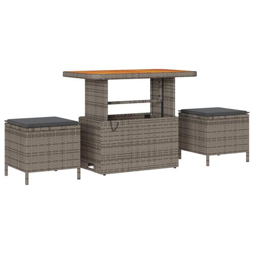 Havesofa Sæt med pude med opbevaring 9 stk Grå 90 x 55 x 71 cm