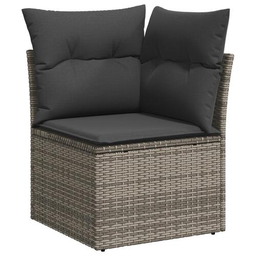 Havesofa Sæt med pude med opbevaring 9 stk Grå 90 x 55 x 71 cm