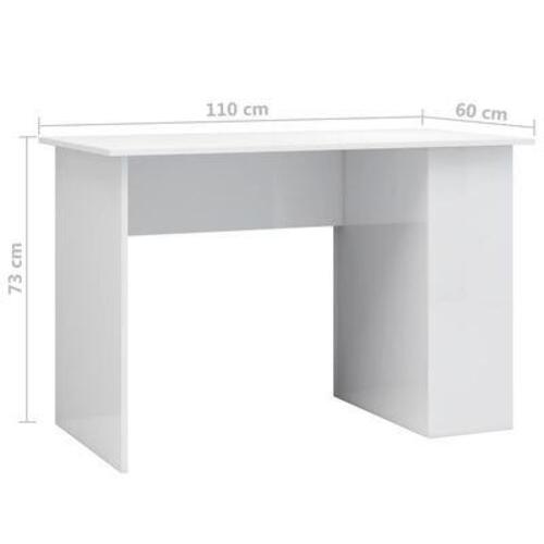 Skrivebord 110 x 60 x 73 cm spånplade hvid højglans