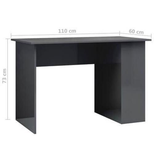 Skrivebord 110x60x73 cm konstrueret træ grå højglans