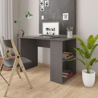 Skrivebord 110x60x73 cm konstrueret træ grå højglans