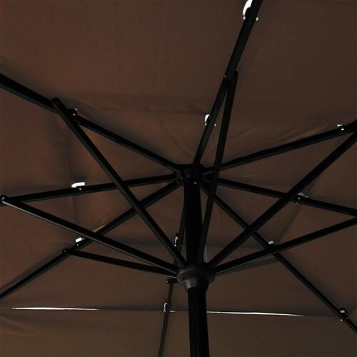 Parasol med aluminiumsstang i 3 niveauer 2,5x2,5 m gråbrun