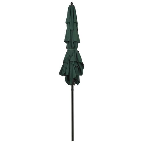 Parasol med aluminiumsstang i 3 niveauer 2x2 m grøn