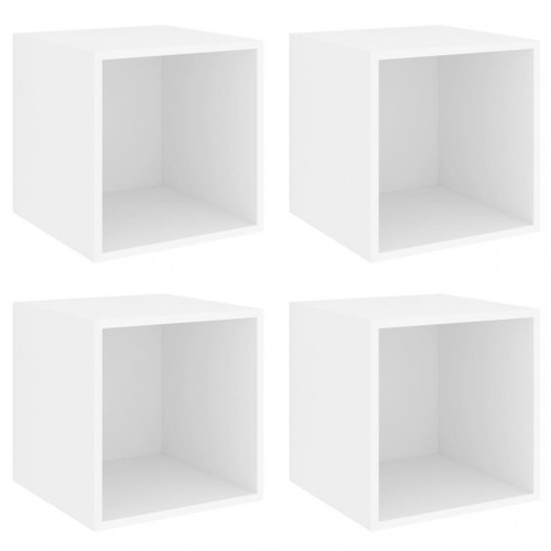 Vægskab - 4 stk. kuber 37 × 37 × 37 cm i hvidt konstrueret træ