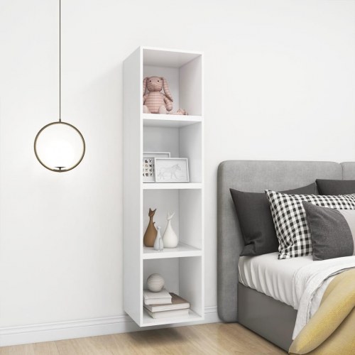Vægskab - 4 stk. kuber 37 × 37 × 37 cm i hvidt konstrueret træ